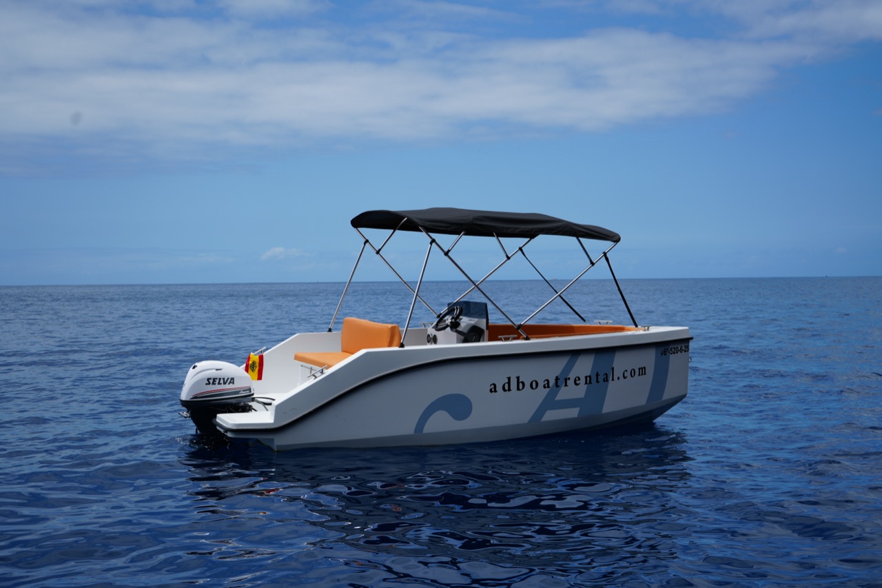 Silver 555 d'AD Boat Rental naviguant au large de Los Gigantes