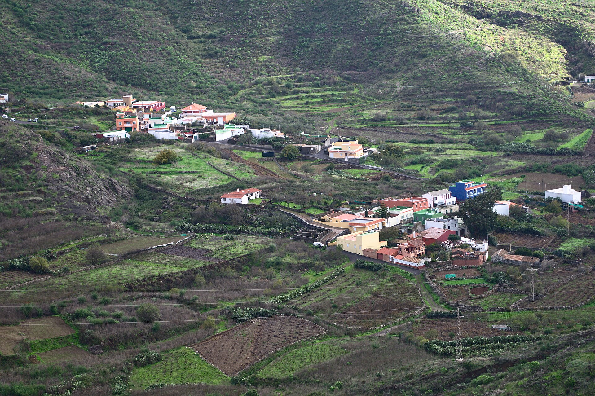 Paisaje agrícola y viviendas de Valle de Arriba